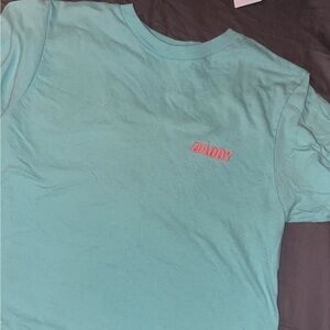 Teal T-Shirt with Pink Embroidery